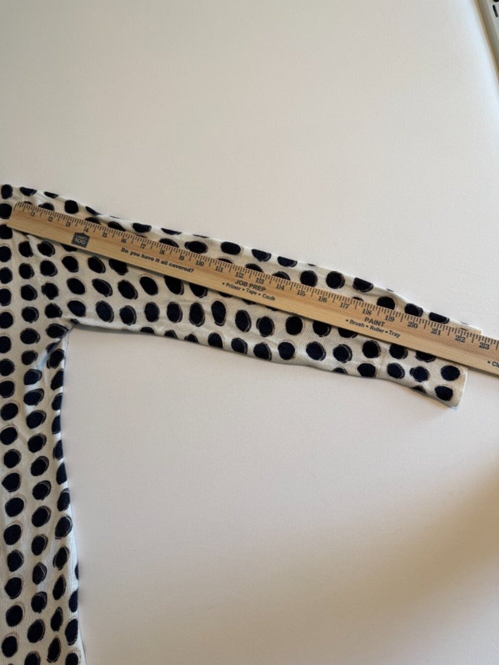 BANANA REPUBLIC Ivory Graphic Dots Button Cardigan Sweater Medium - Picture 12 of 15
